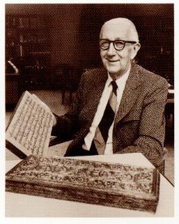 John Echols with manuscript