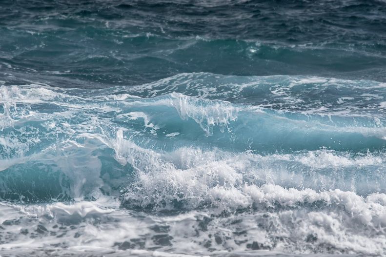 Color photograph of waves