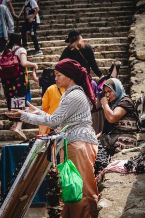 Muslim women at marketplace