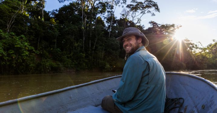 Ethan Duvall traveling to research site in Ecuador USFQ Hub