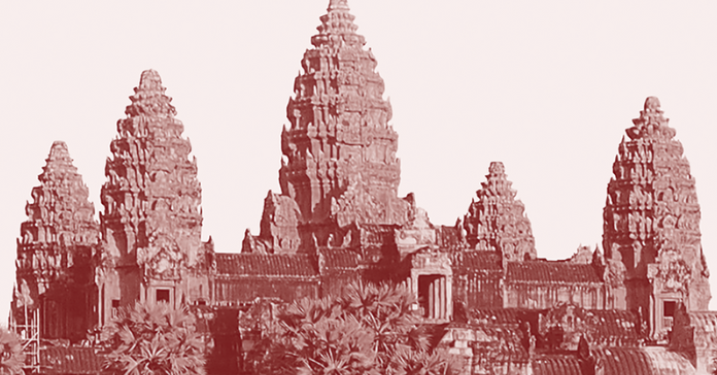 A stylized image of Angkor Wat