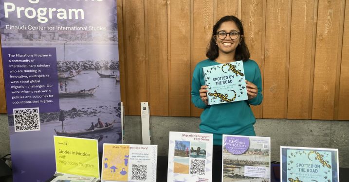Trisha Bhujle holds her book, "Spotted on the Road."