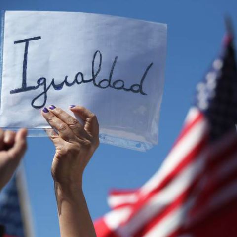 "Igualdad" sign at an immigration reform rally